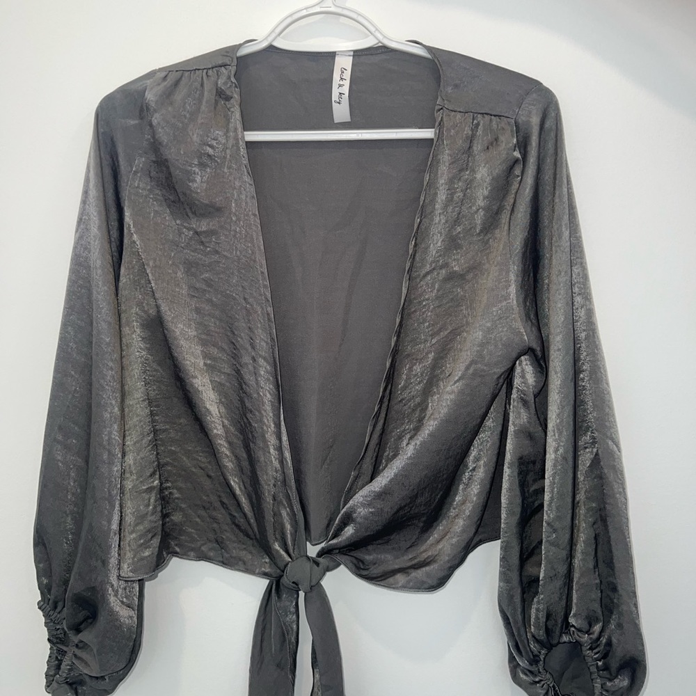 Silk tie-up top